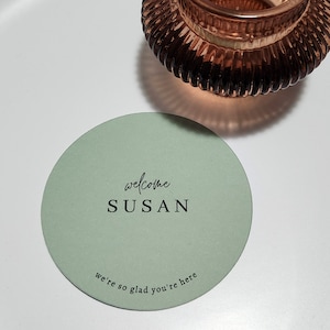 Printed Place Cards, Name Cards Wedding | Place Cards, Round Shaped Place Cards | Bridal Shower Place Cards, Christening, Baptism