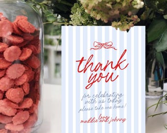 Wedding Thank You Favor Sign Printed Sign, Please Take a Favor Sign, Favors Please Take One Sign, Modern Favor Sign with Strut Card
