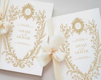 結婚式プログラムテンプレート、モダンな式次第、カトリック式典、即時ダウンロード、100%編集可能なCanvaテンプレート