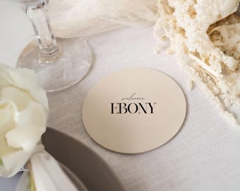 Wedding place cards, Circular wavy placecards, wedding baptism bridal shower place card, scalloped place cards, name cards, guest names