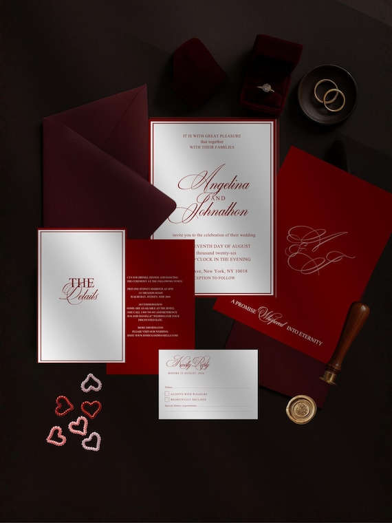 Old Money Invitation Suite Canva Editable Templates, Includes invitation, RSVP Card, Details Card