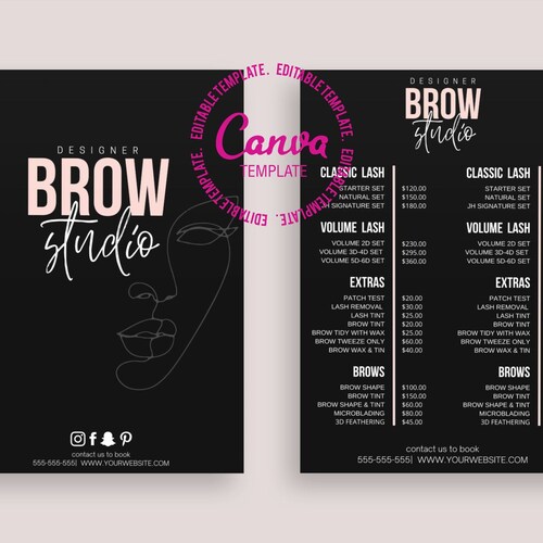 Brow/beauty/lash Price List Template Makeup Price List Hair - Etsy Ireland Brow/beauty/lash Price List Template Makeup Price List Hair - Etsy Ireland