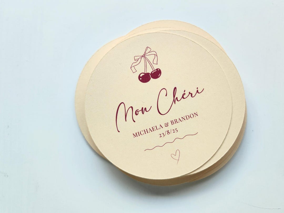 Printed Circle Cherry Place Cards, Name Cards Wedding | Place Cards ...