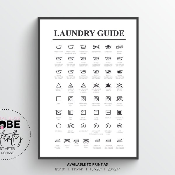 Laundry Cheat Sheet - Etsy