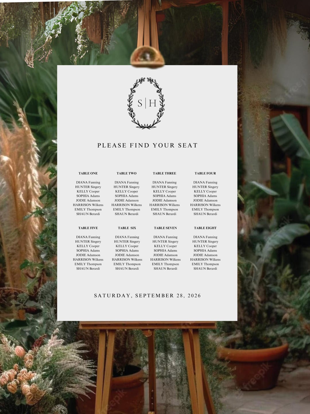 Seating Chart Sign, Entrance Sign, Printed Wedding Sign, Engagement ...