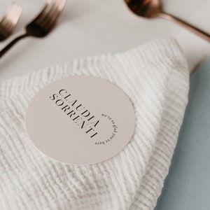 Printed Place Cards, Name Cards Wedding | Place Cards, Round Shaped Place Cards | Bridal Shower Place Cards, Christening, Baptism