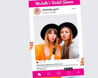 Printed Selfie Frame Custom Made Bridal Shower Party Selfie Frame,  Social Media Frame, Photobooth Prop- Australian Made