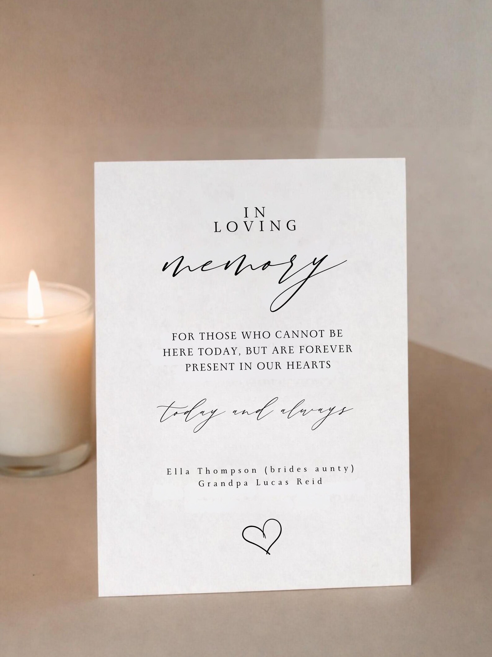 Loving One Sign In Loving Memory Sign – Wedding Memorial Sign, Loved Ones in Heaven ...