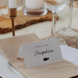 Printed Tent Place Cards Rectangle Minimalist , Wedding or Bridal shower name card, Bridal Shower Place Cards | Modern Rectangle Place card