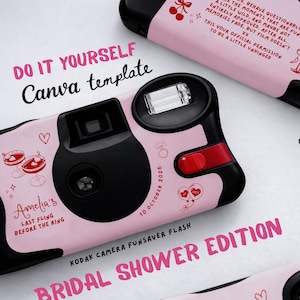 Kodak Disposable Camera Wrap: Label Template, Design Your Own Camera Wrap, Template FunSaver WITH FLASH Film Camera Edit in CANVA