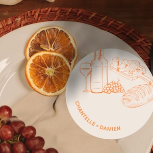 Printed Illustrated Place Cards, Whimsical Place Cards, Round Shaped Place Cards | Bridal Shower Place Cards,