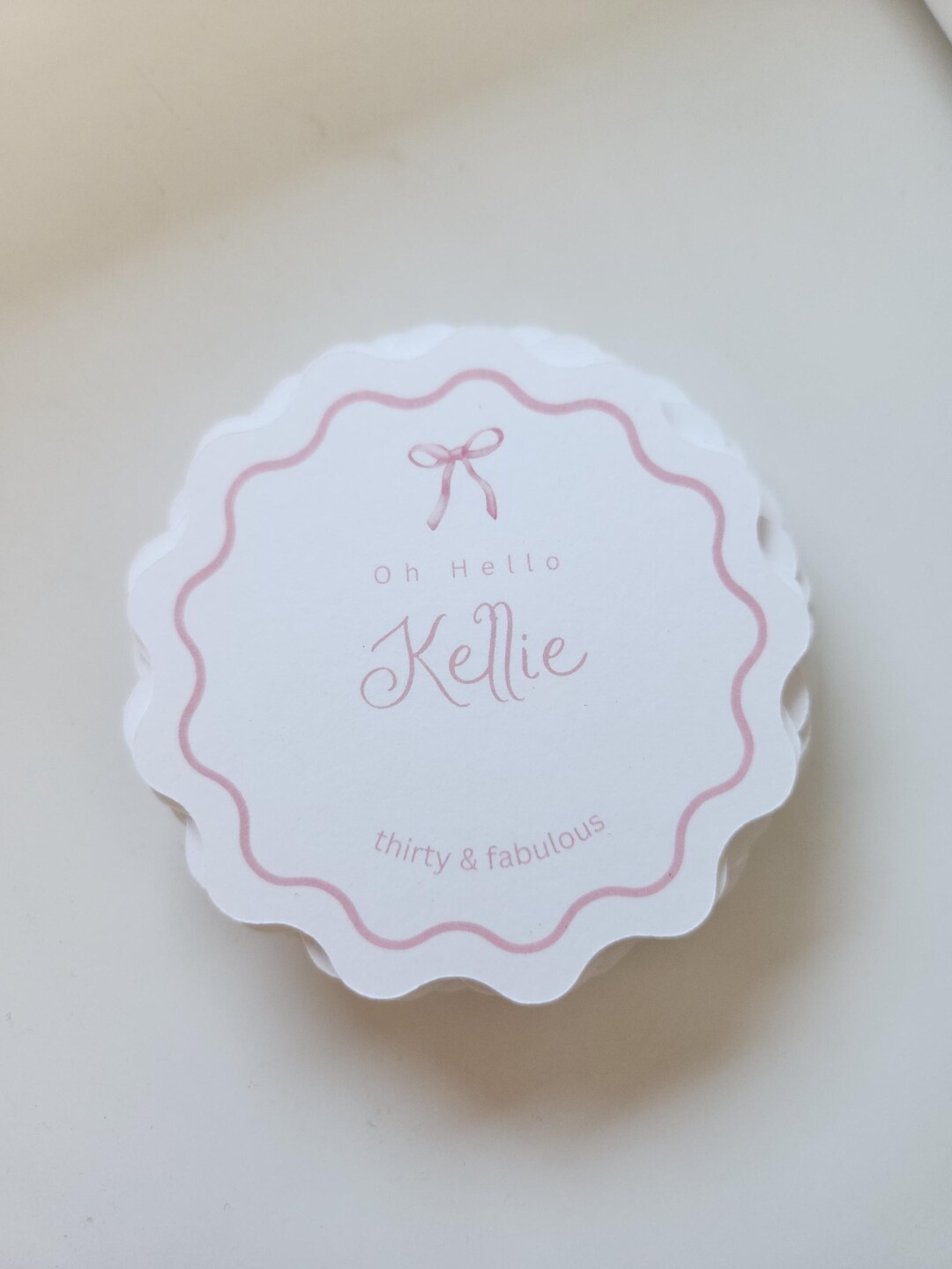 Scalloped Place Cards Round Scalloped Edge, Wedding or Bridal Shower ...