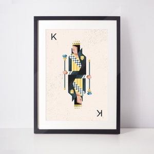 Black King Playing Card Art - Poker Room Decor - Roommate Gift - College Student Gift