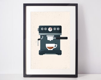 Coffee Poster - Espresso - Coffee Decor - Coffee Art - College Student Gift - Gifts for Coffee Lovers