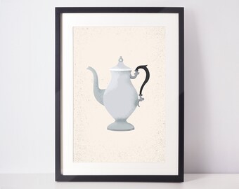 Coffee Poster - Vintage Coffee Pot - Coffee Decor - Coffee Art - College Student Gift