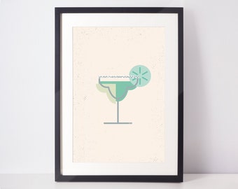 Margarita - Cocktail Art Print - Bar Decor - College Student Gift - Roommate Gift