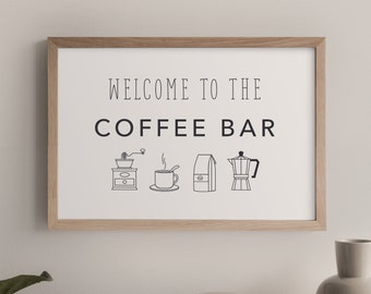 Kaffee-Bar-Druck - Küche Kunst - Kaffee Poster - Kaffee-Nook - gedruckt Kaffee Dekor - Kaffee Dekor - Kaffee-Wand-Dekor - Küche Dekor