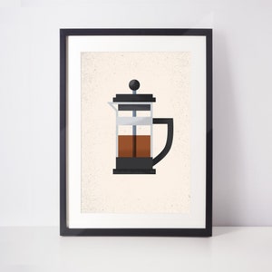 Affiche café - presse Français - décor café - café Art - collège étudiant cadeau - cadeaux pour les amateurs de café