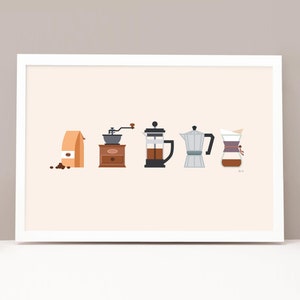 Modern Coffee Art - Coffee Poster - Coffee Decor - Coffee Print - College Student Gift - Kitchen Decor