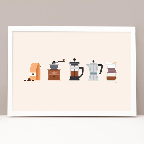 Watercolor Coffee Print Coffee Poster Kitchen Art Print Etsy