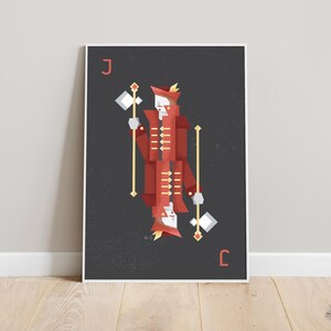 Red Jack Playing Card Art - Roommate Gift - Poker Room Decor - College Student Gift