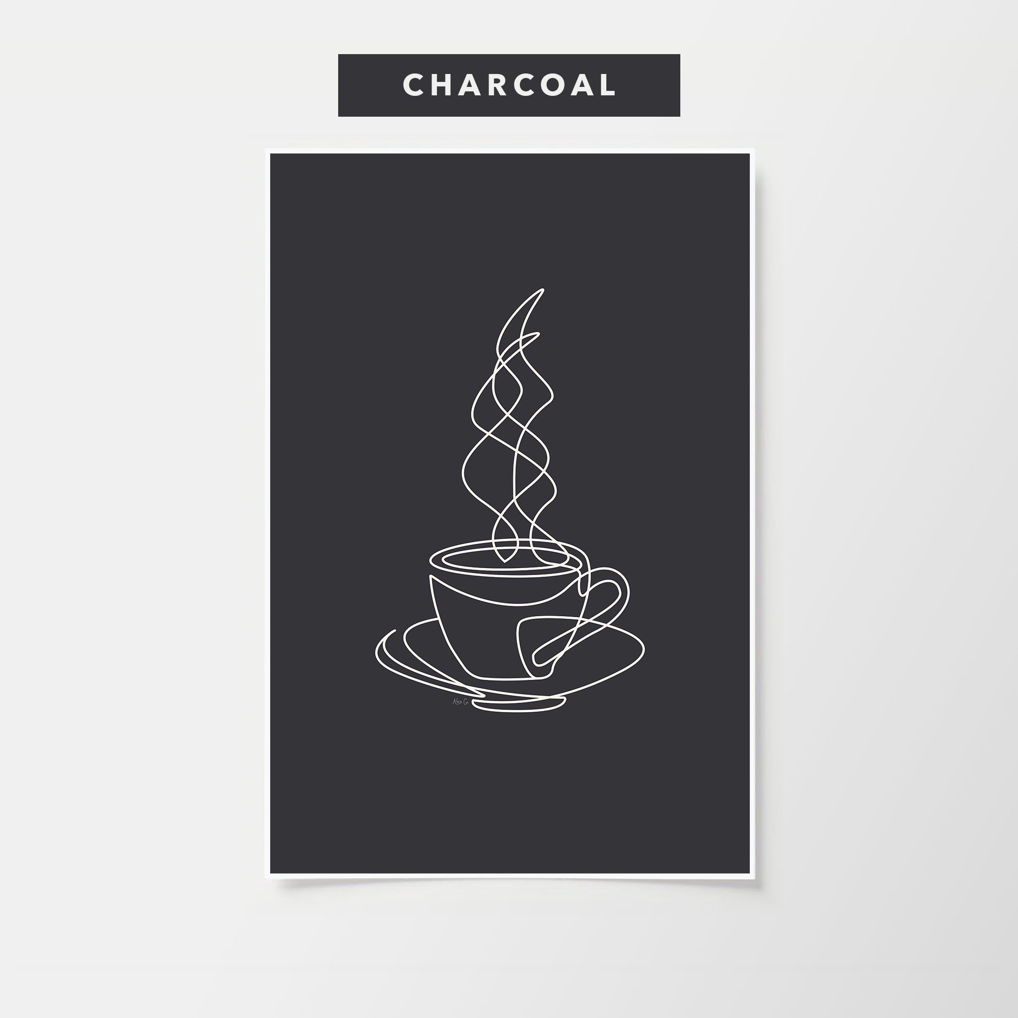 Minimal Coffee Cup Print Coffee Poster Coffee Decor Etsy