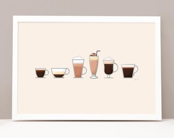 Coffee Poster - Coffee Lover - Coffee Decor - Coffee Art - College Student Gift