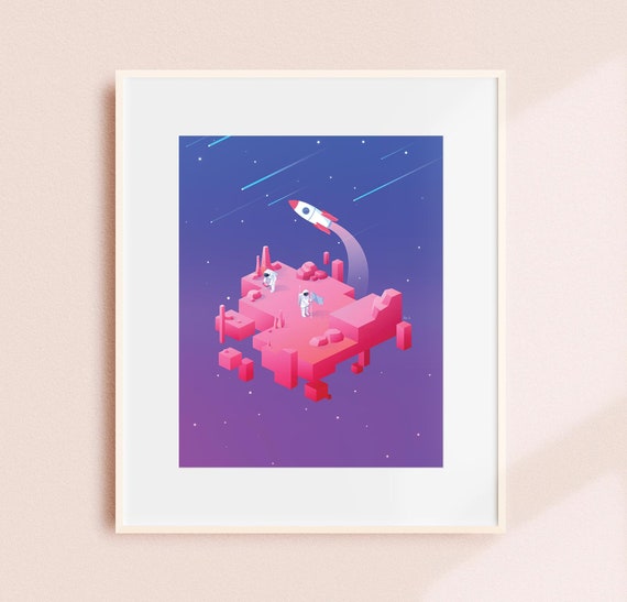 Outer Space Art Print Galaxy Art Space Poster Sci Fi Art Etsy