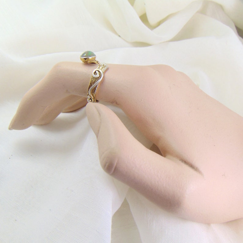 Unique Jewelry Opal Ring Designer Woman Ring, Ethiopian Solid Opals Opals Jewelry Hammered Ring Sterling Silver Ring Statement Ring