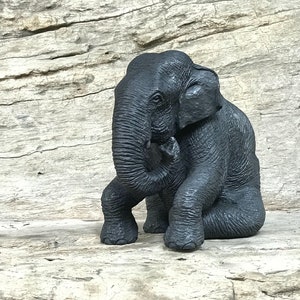Hand Carved Unique elephant figurine, Wood Carving, Elephant Carving, Realistic carving, Teak, Unique wooden sculpture, Thai, Asian Elephant