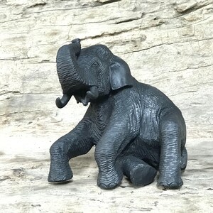 Hand Carved Unique elephant figurine, Wood Carving, Elephant Carving, Realistic carving, Teak, Unique wooden sculpture, Thai, Asian Elephant
