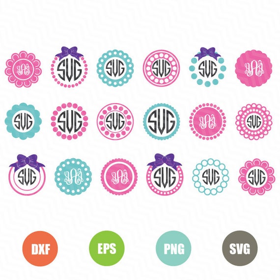 Download Circle Monogram Frame Svg Round Dotted Monogram Svg Polka ...