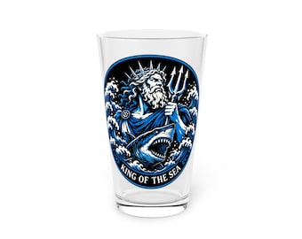 Vaso de pinta Poseidón, Rey del Mar, 473 ml (16 oz)
