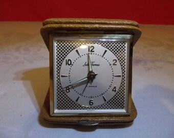 Seth Thomas 7 Jewels Folding Travel Alarm Clock- Made in Germany