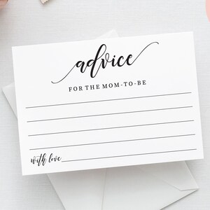 Advice for Mom to Be Printable Advice Card Baby Shower Ideas Mom-to-be ...