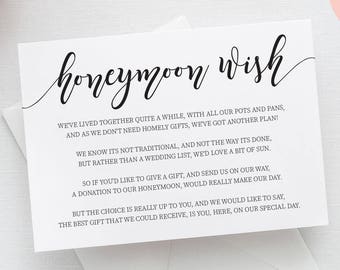 wishing well honeymoon fund card wish