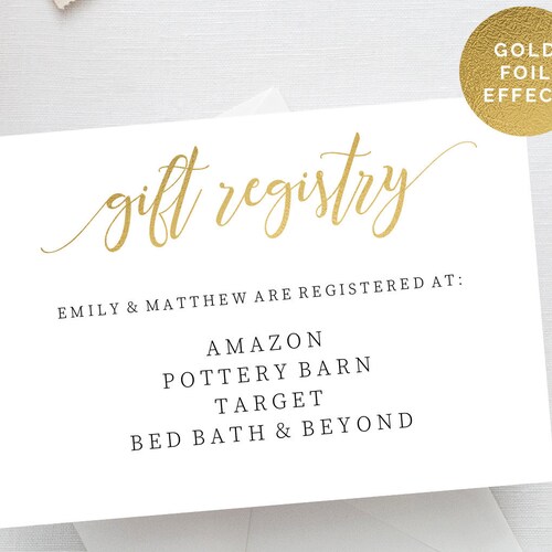 Wedding Registry PDF Card Template Instant Download - Etsy