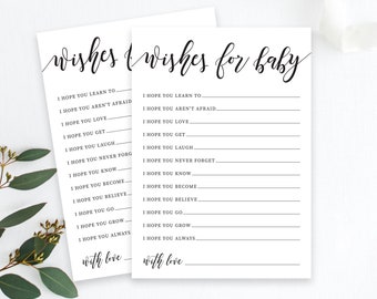 Wishes for baby | Baby Wishes | I hope you... | Printable Baby Shower Game | Baby Wishes Card | Baby Shower Ideas | PDF Instant Download