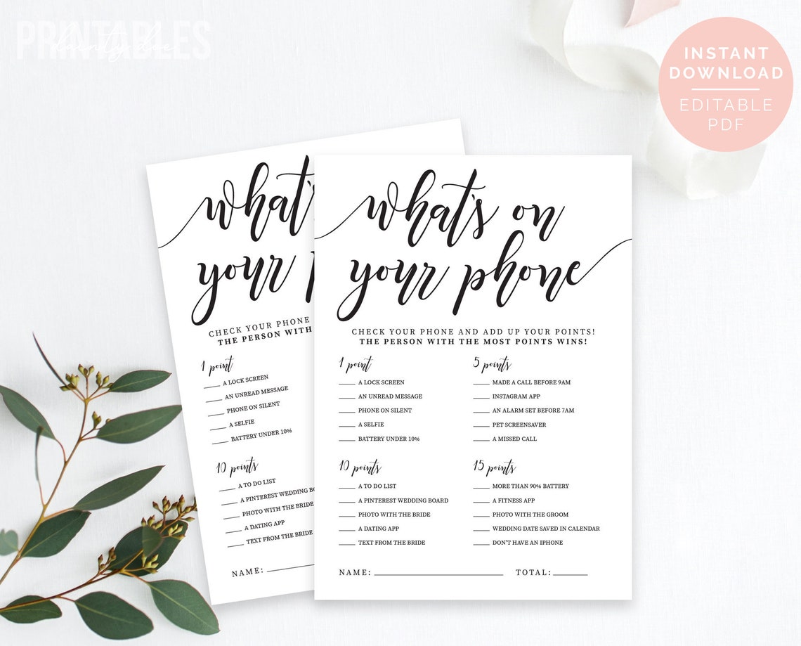 Whats on Your Phone Game Printable Phone Search Game - Etsy