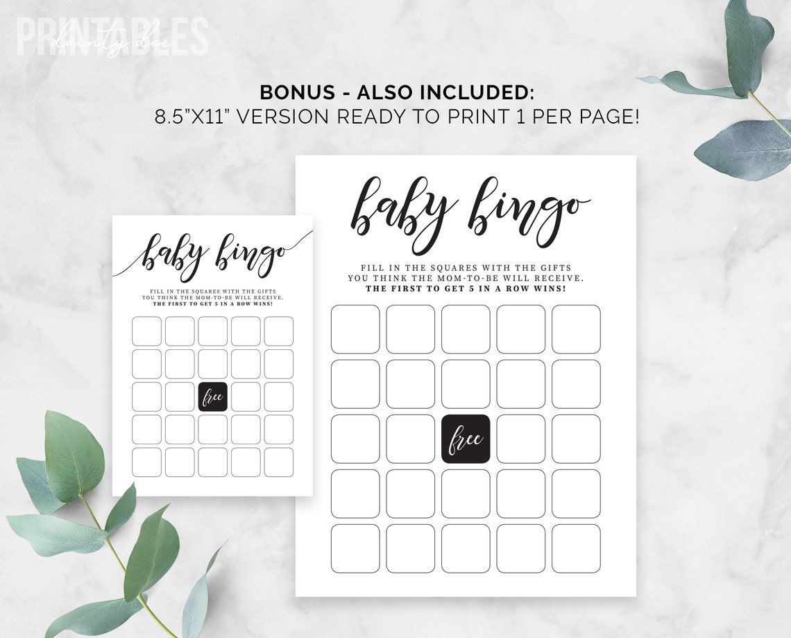Baby Shower Bingo Printable Baby Bingo Baby Bingo Card | Etsy