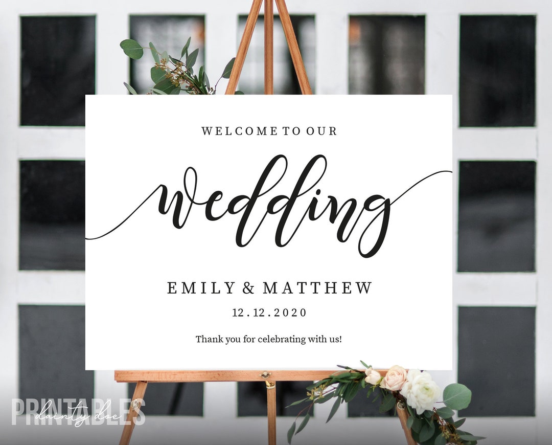 Welcome to Our Wedding Sign Printable Wedding Sign Template Editable ...