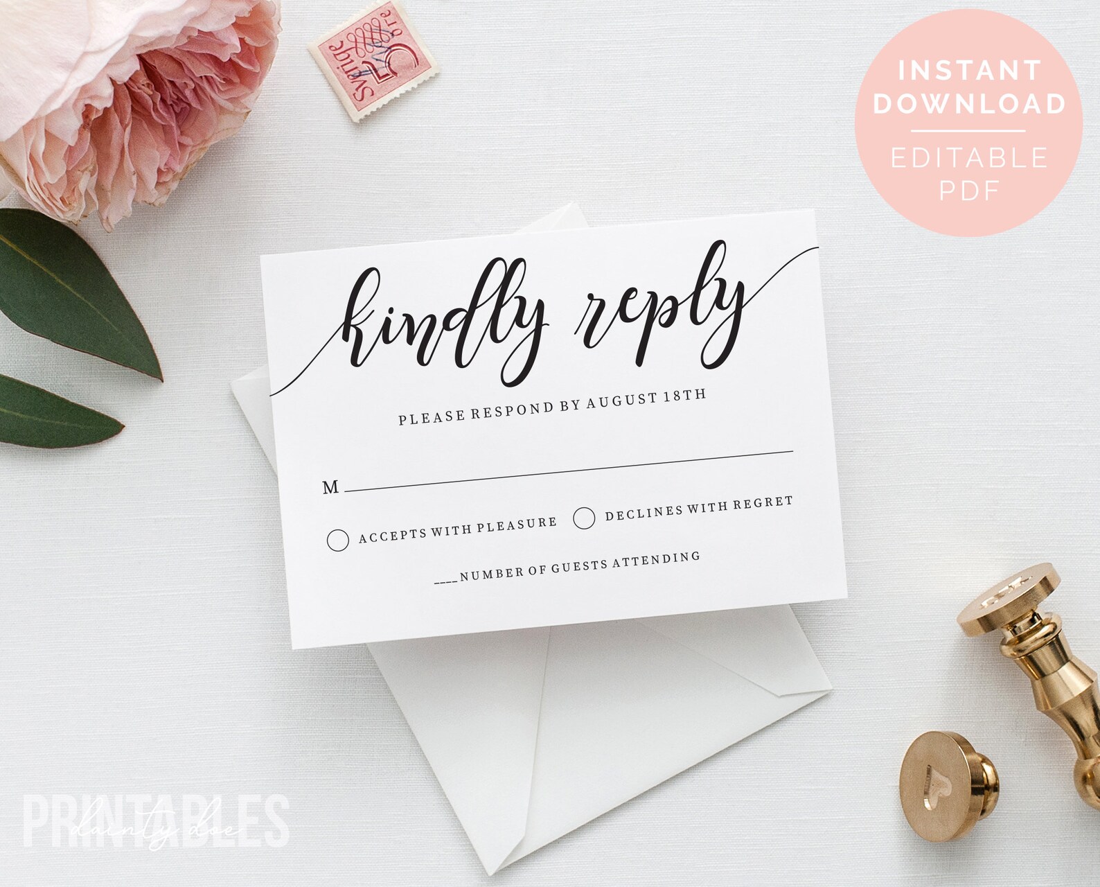 Printable Wedding RSVP Card Template Editable Wedding Etsy Printable Wedding RSVP Card Template Editable Wedding Etsy