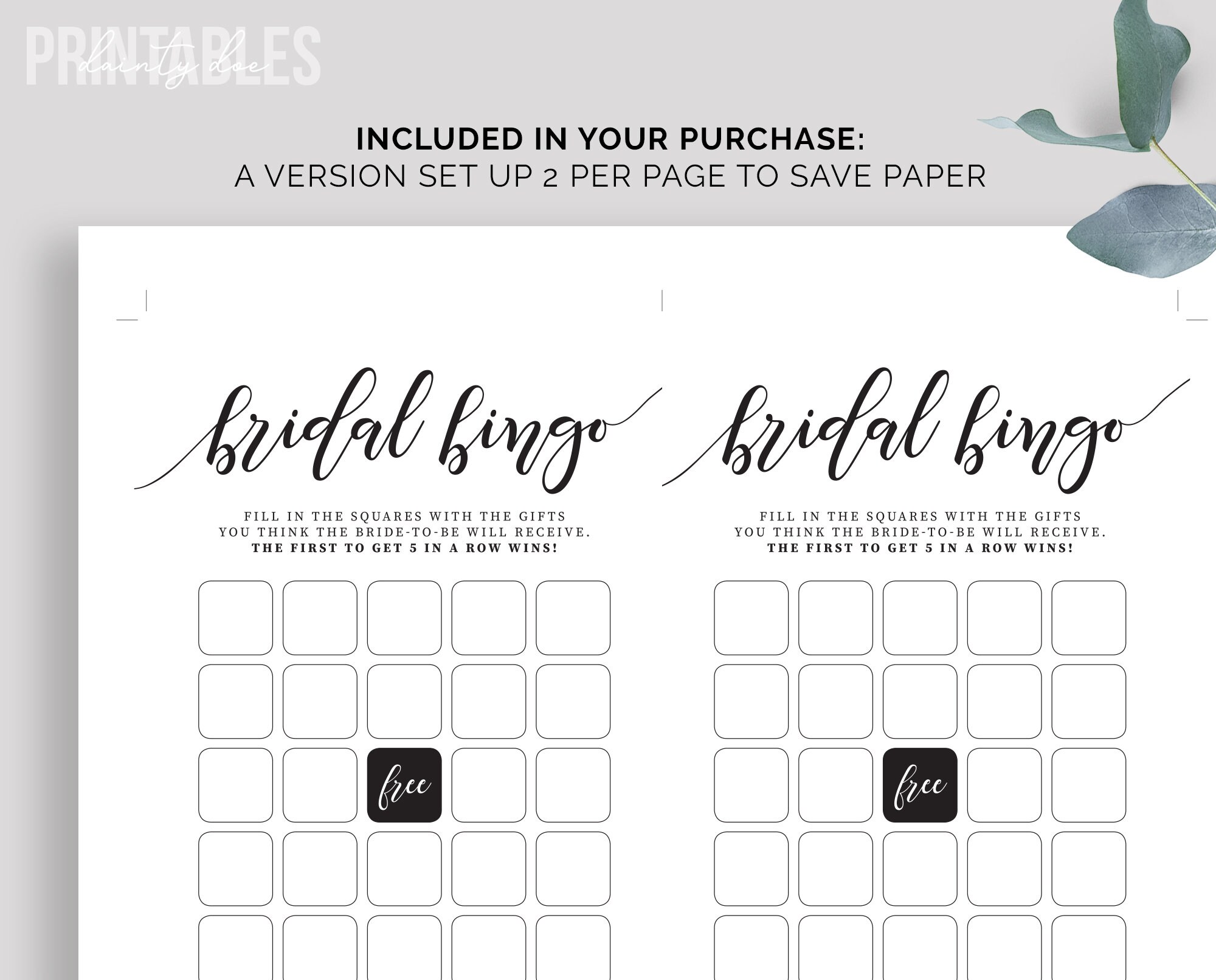 Bridal Bingo Printable Bridal Bingo Bridal Shower Game - Etsy