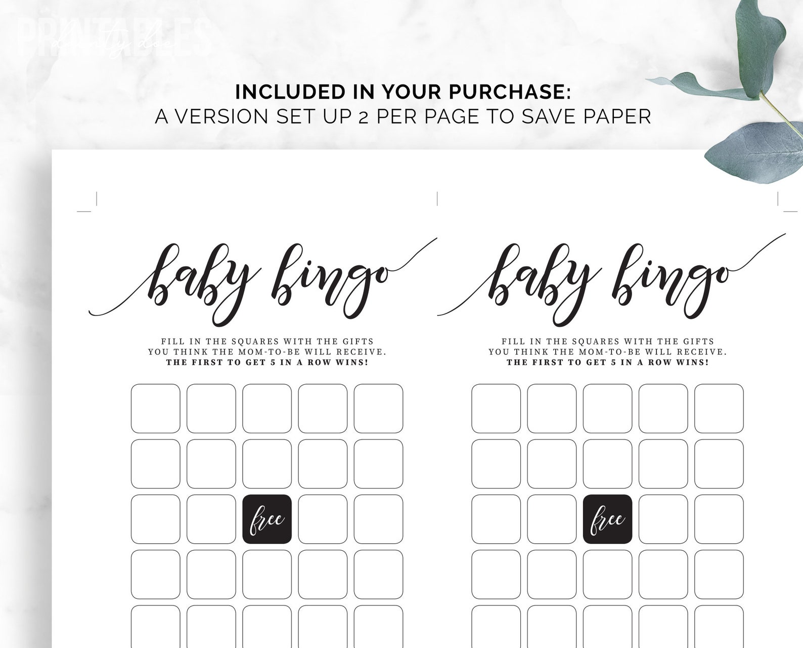 Baby Shower Bingo Printable Baby Bingo Baby Bingo Card | Etsy