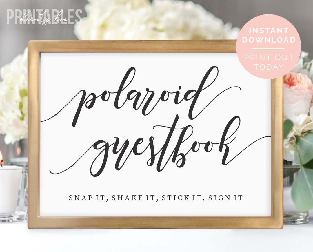 Printable Photo Guestbook Sign Instant Photo Guest Book Sign Wedding ...