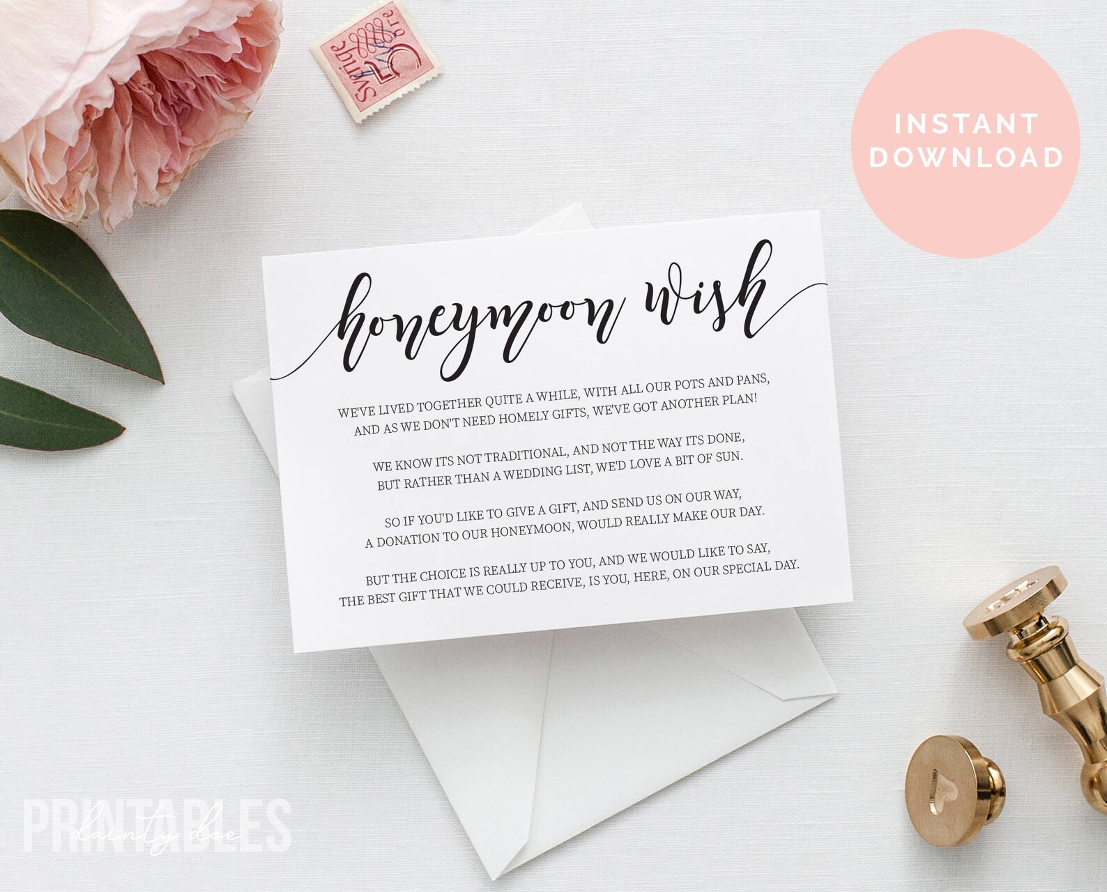 Printable Honeymoon Wish Card Honeymoon Wish Honeymoon - Etsy