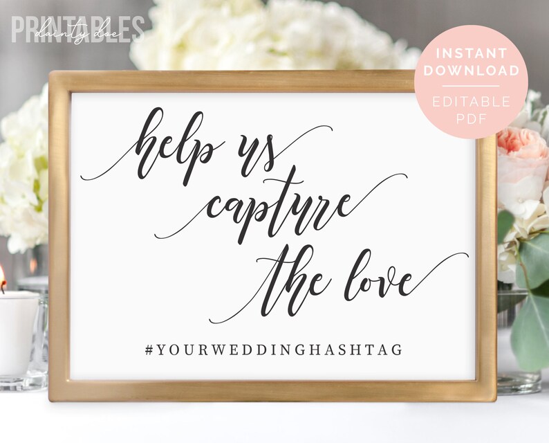 Printable Wedding Help Us Capture the Love Sign Editable - Etsy