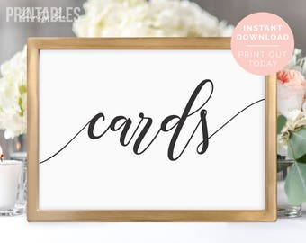 Printable Cards Sign | Wedding Sign | Gift Table Sign | Wedding Cards Sign | Bridal Shower Sign | Baby Shower Sign | PDF Instant Download