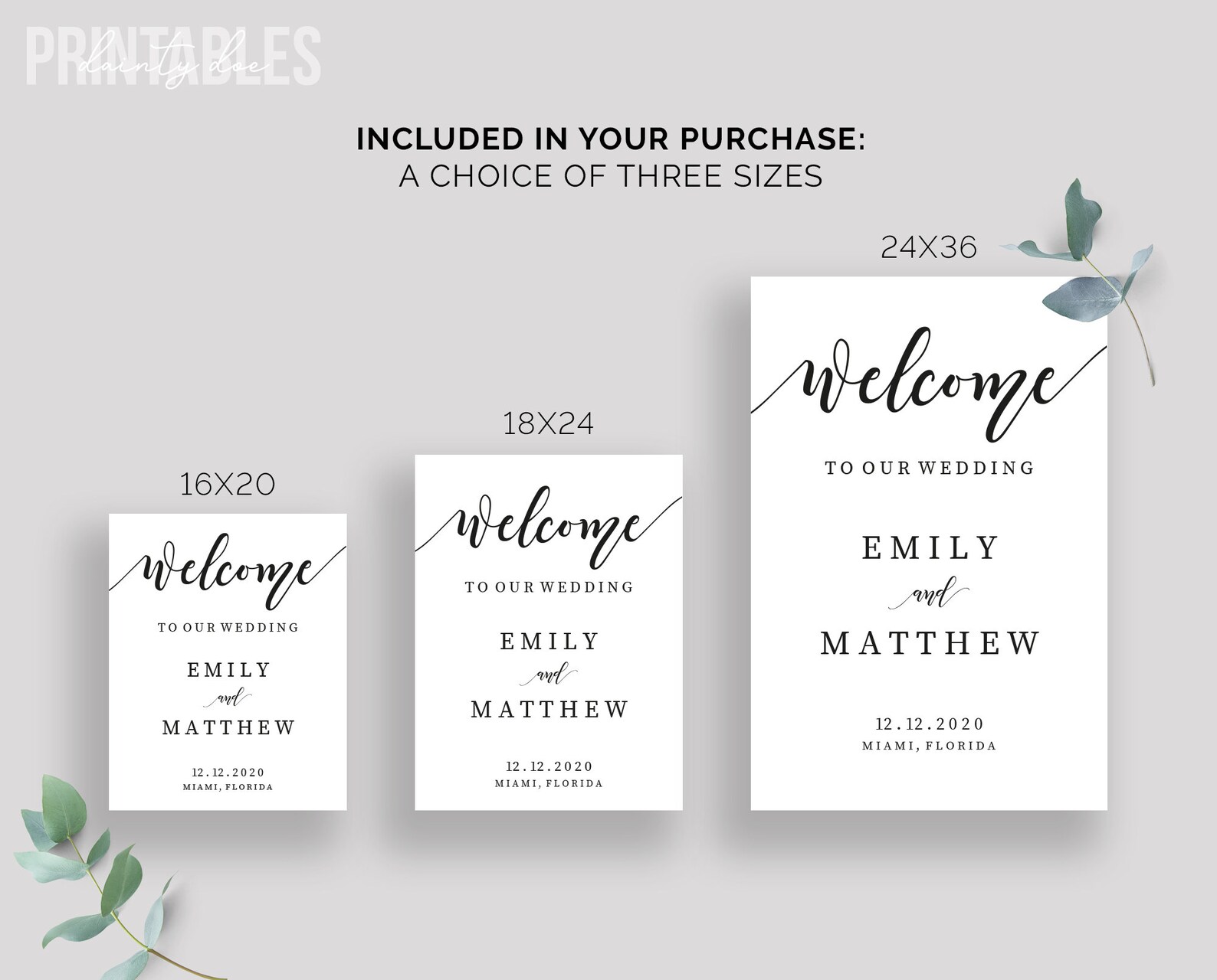 Welcome to Our Wedding Sign Printable Wedding Sign Template - Etsy