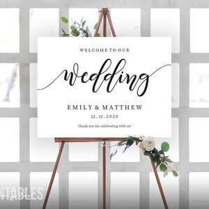 Welcome to Our Wedding Sign Printable Wedding Sign Template Editable ...